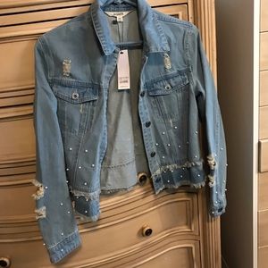 NWT BB Dakota distressed denim jacket XS